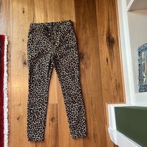 JCrew leopard print jeans 9” high rise skinny